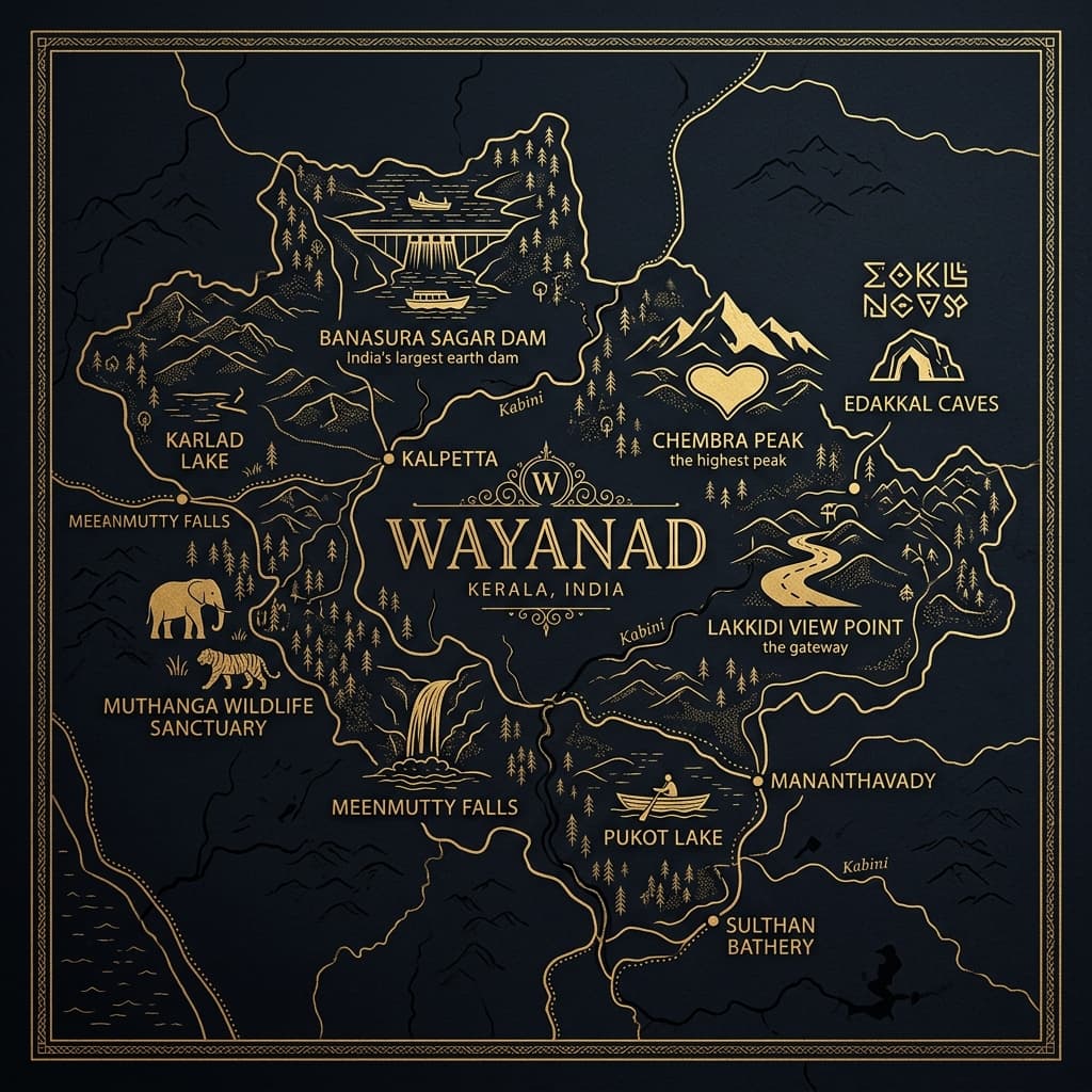 Wayanad Destinations Map